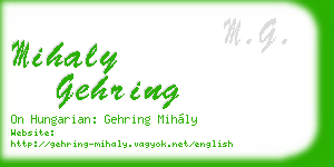 mihaly gehring business card